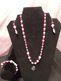 Dazzling Red, White & Pink Glass Beads Set