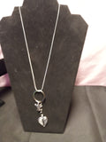 Silver Chain & Chrome Heart Necklace